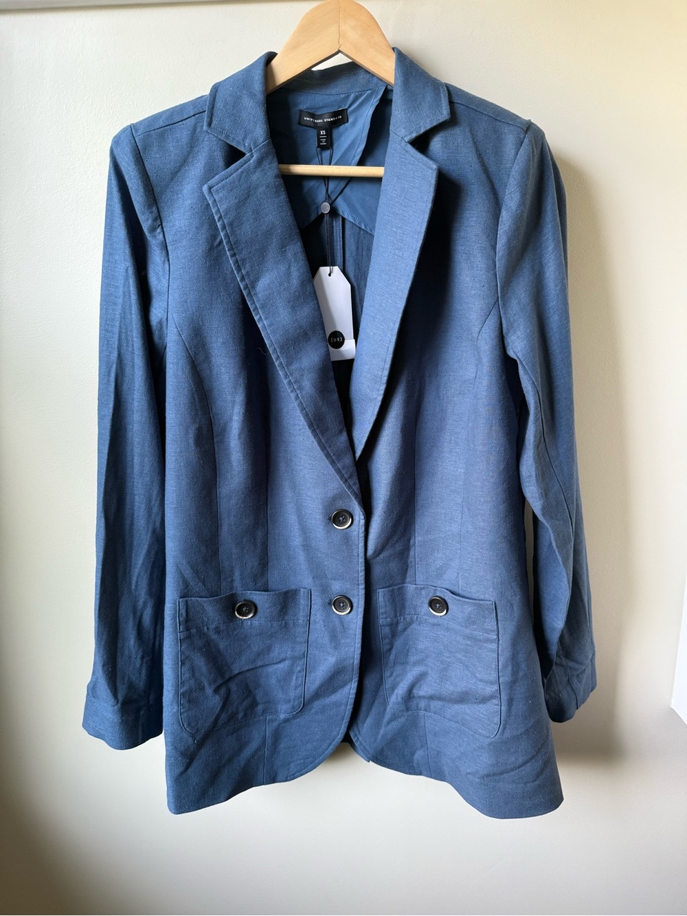 NWT UNIVERSAL STANDARD Linen Blend Blazer Coastal Relaxed Tailored Preppy XS